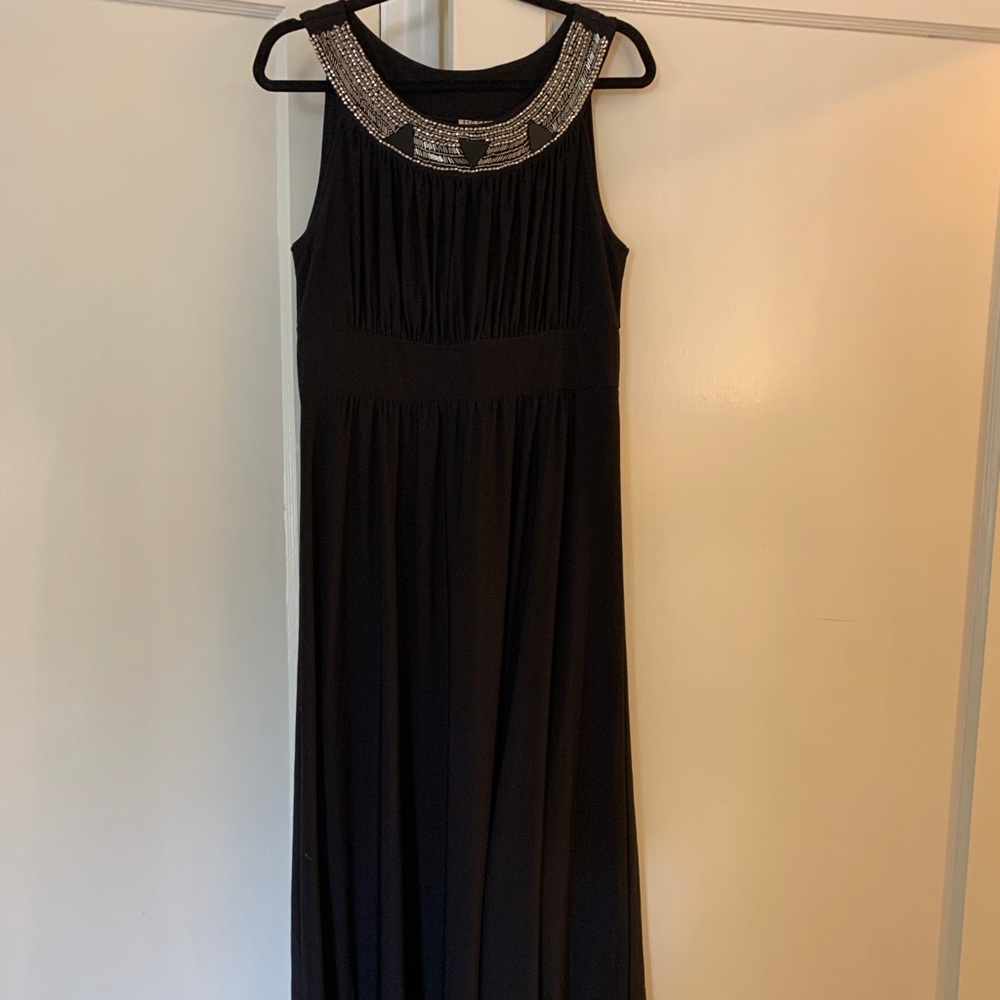 Black beaded maxi dress